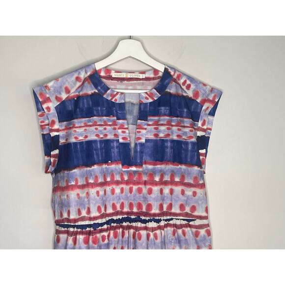 Marie Oliver Sawyer Cap Sleeve Tiered Mini Dress Summer Wash Women's Size S - Picture 3 of 9